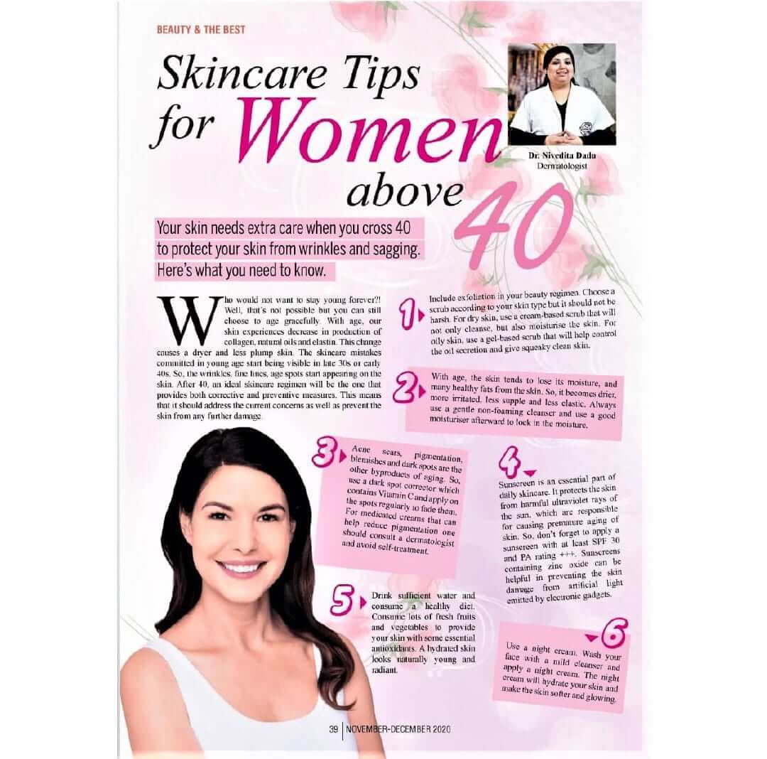 Skincare Tips for Women Abobe 40