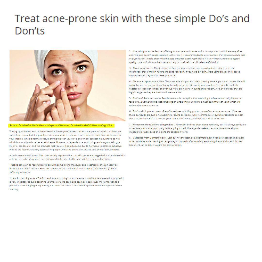 Treat acne-prone skin with these simple do and dont