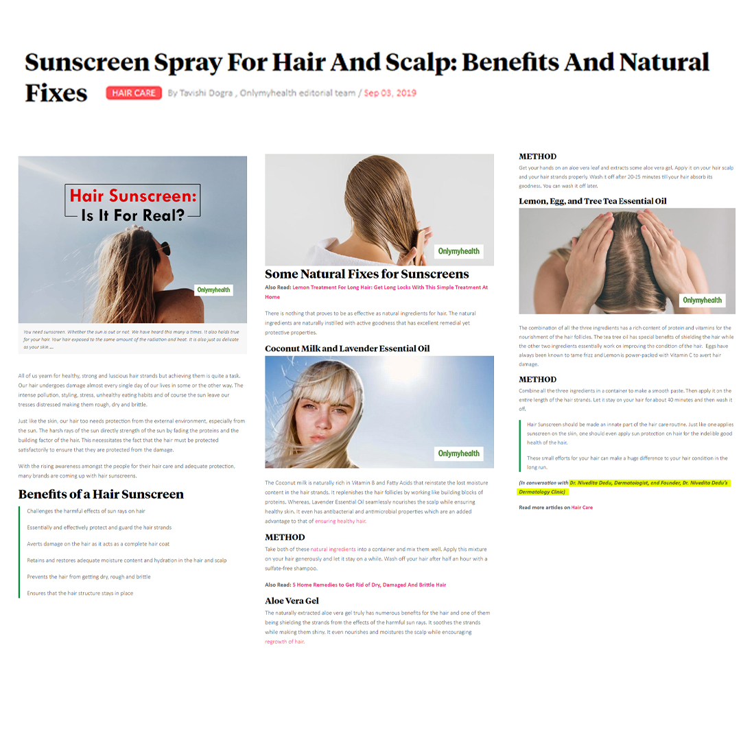 Sunscreen Spray For Hair and Scalp, Benefits and Natural fixes