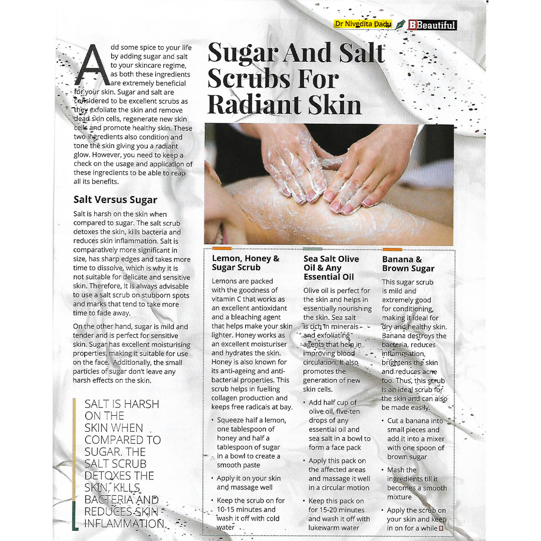 Sugar and Salt Scrubs for Radiant skin