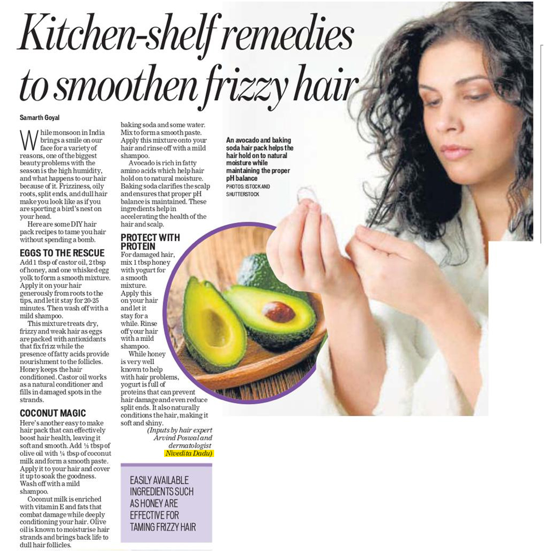 Kitchen shelf remedies to smoothen frizzy hair