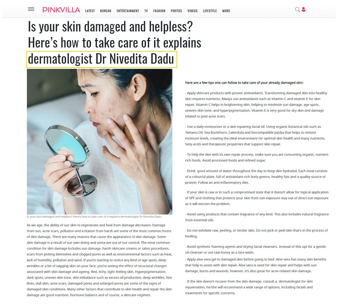 Is your skin damaged and helpless? Here’s how to take care of it explains dermatologist Dr. Nivedita Dadu